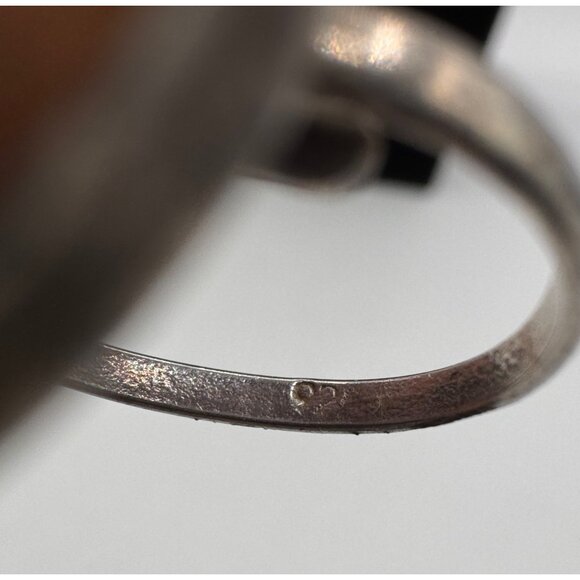 Vintage Adjustable 925 Sterling Silver With Miniature Dry Flowers Ring - Picture 5 of 5